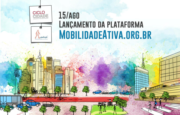 Ciclocidade e Cidadeapé lançam a plataforma MobilidadeAtiva.org.br na próxima segunda-feira
