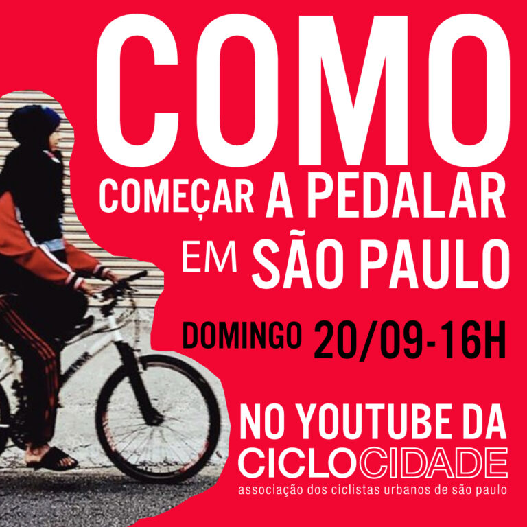LIVE: Como começar a pedalar em SP – 20/09, às 16h, no YouTube da Ciclocidade