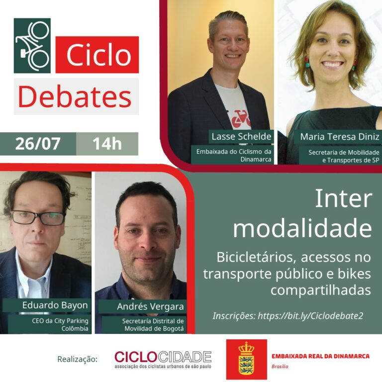 Segundo Ciclodebate, dia 26/7, terá São Paulo, Bogotá e Copenhague para discutir bicicletários e integração com outros sistemas de transporte